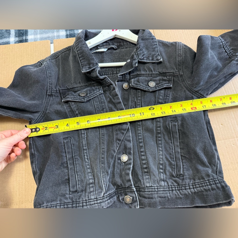 Free People Women’s We the Free Rumors Denim Jacket Black 100% Cotton Grunge - Picture 4 of 8